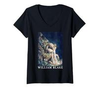Femme Peintre portraitiste William Blake T-Shirt avec Col en V