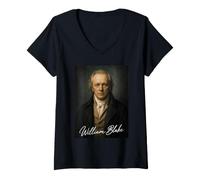 Femme Peintre portraitiste William Blake T-Shirt avec Col en V