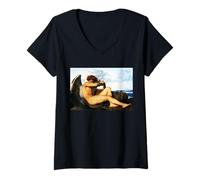Femme Peinture Ange déchu par Alexandre Cabanel T-Shirt avec Col en V