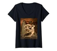 Femme Peinture Dante et Virgile en Enfer par William Bouguereau 1850 T-Shirt avec Col en V