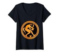 Femme Peinture de Vase Grec Antique T-Shirt avec Col en V