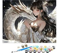 Femme Peinture Numero Adulte, Dessin animé Coloriage par Numero Adulte Loisirs Créatifs, Numéro d'Art Kit avec 3 Pinceau et Peinture par Decoration Chambre Maison, Cadeau, 90x120cm Sans Cadre,Model418