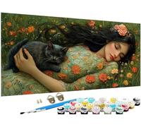 femme Peinture Numero Adulte,Grand Peinture par Numero Adulte Papillon Motif Désign,DIY Loisirs Créatifs Adultes Artisanat Kit avec Pinceaux et Peintures,Decoration Chambre Sans Cadre 60x120cm J3-811