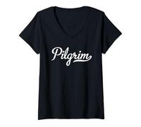 Femme Pèlerin T-Shirt avec Col en V