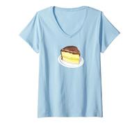 Femme Pelle à tarte à la crème Boston T-Shirt avec Col en V