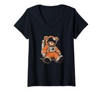 Femme Peluche Space Explorer pour les amateurs de mission T-Shirt avec Col en V