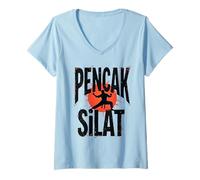 Femme Pencak Silat T-Shirt avec Col en V