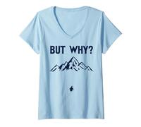 Femme Penguin But Why Head Towards The Mountains Motivation T-Shirt avec Col en V