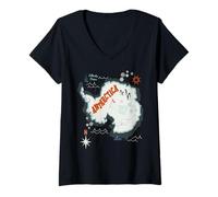 Femme Penguins Whale Antarctica North Pole Atlantic Ocean Vessel T-Shirt avec Col en V