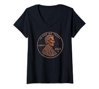 Femme Penny 1 Cent Lincoln 2025 T-Shirt avec Col en V
