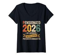 Femme Pension 2026 Orgoglio di una Vita al Lavoro T-Shirt avec Col en V