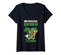 Femme Pension Mir Doch Egal Ich Bin in Rente T-Shirt avec Col en V