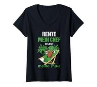 Femme Pensionung Rente Mein Chef Ist Jetzt Meine Frau Rente T-Shirt avec Col en V