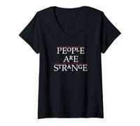 Femme People are Strange Classic Horror, Horreur rétro, Vampire T-Shirt avec Col en V