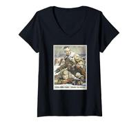 Femme People Army Staline URSS Maillot rétro Vintage Union soviétique T-Shirt avec Col en V