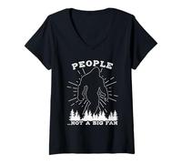 Femme People ...Not A BIG Fan Funny Bigfoot Introvert T-Shirt avec Col en V