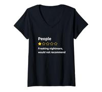 Femme People One Star Total Nightmare ne recommanderait Pas Funny T-Shirt avec Col en V
