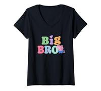 Femme Peppa Pig 20th Anniversary Big Bro Colorful Logo T-Shirt avec Col en V