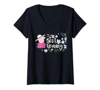 Femme Peppa Pig Best Granny fête des Mères T-Shirt avec Col en V