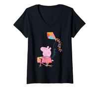 Femme Peppa Pig Cerf-Volant de vélo Classique T-Shirt avec Col en V
