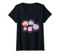Femme Peppa Pig Family Paddles T-Shirt avec Col en V
