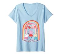 Femme Peppa Pig Friends You are Loved T-Shirt avec Col en V