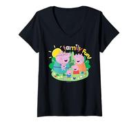 Femme Peppa Pig Fun Family T-Shirt avec Col en V
