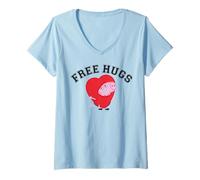 Femme Peppa Pig George Free Hug Valentine T-Shirt avec Col en V