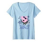 Femme Peppa Pig George I'm with The Band T-Shirt avec Col en V