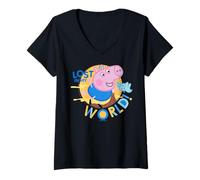 Femme Peppa Pig George Lost in My World T-Shirt avec Col en V