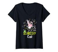 Femme Peppa Pig Halloween Peppa's Scaredy Cat Costume T-Shirt avec Col en V