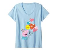 Femme Peppa Pig Happy Birthday T-Shirt avec Col en V