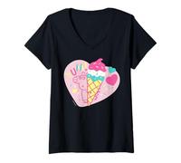 Femme Peppa Pig Ice Cream T-Shirt avec Col en V