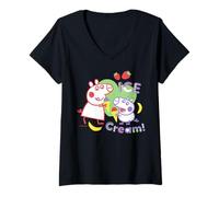 Femme Peppa Pig Ice Cream T-Shirt avec Col en V