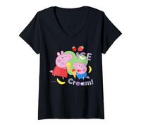 Femme Peppa Pig Ice T-Shirt avec Col en V
