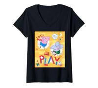 Femme Peppa Pig Let's Play T-Shirt avec Col en V