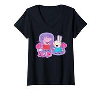 Femme Peppa Pig Lets Skip T-Shirt avec Col en V