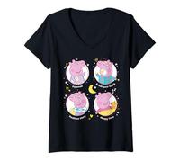 Femme Peppa Pig Peppa Bed Time T-Shirt avec Col en V