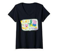 Femme Peppa Pig Play Time T-Shirt avec Col en V