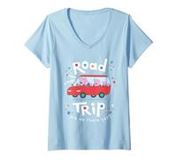 Femme Peppa Pig Road Trip New Car T-Shirt avec Col en V