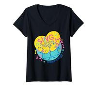 Femme Peppa Pig Sing T-Shirt avec Col en V