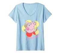 Femme Peppa Pig Sunny Days Flower T-Shirt avec Col en V