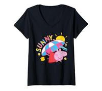 Femme Peppa Pig Sunny Days T-Shirt avec Col en V