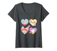Femme Peppa Pig Suzy Sheep Hearts and Flowers T-Shirt avec Col en V