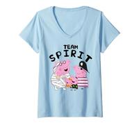 Femme Peppa Pig Team Spirit Halloween T-Shirt avec Col en V