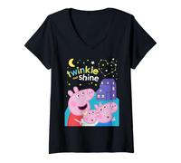 Femme Peppa Pig Twinkle T-Shirt avec Col en V