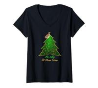 Femme Perdrix dans Un Poirier Douze Jours de Noël drôle T-Shirt avec Col en V