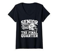 Femme Père de Football Senior, Jour du Match du dernier Quart 2026 T-Shirt avec Col en V