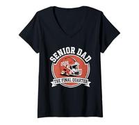Femme Père de Football Senior, Jour du Match du dernier Quart 2026 T-Shirt avec Col en V