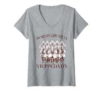 Femme Pères des steppes Empire Mongol Gengis Khan Horde d'or T-Shirt avec Col en V